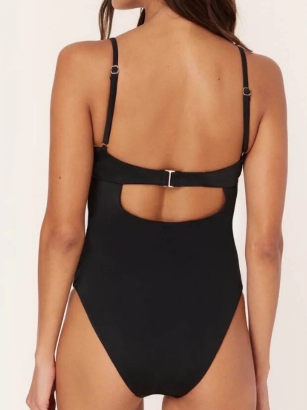 Andie Bermuda One Piece Swimsuit Black Underwire Bra Bust Support Bustier XS